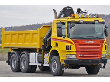 Kraanwagen, Kipper vrachtwagen Scania P380 Kipper 5,10m * KRAN + Bordmatic*6x6: afbeelding 4