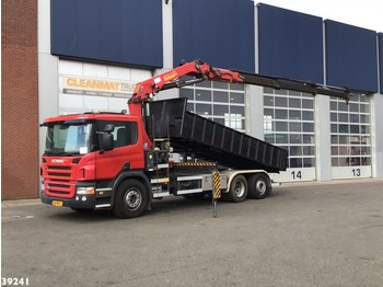 Kipper vrachtwagen Scania P 320 HMF 24 ton/meter laadkraan: afbeelding 1