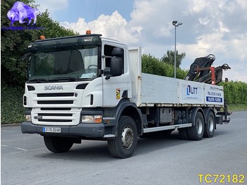 Vrachtwagen met open laadbak, Kraanwagen Scania P 380 Euro 4: afbeelding 1