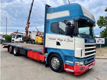 Vrachtwagen met open laadbak Scania R124-420 6x2 - RETARDER - FULL AIR SUSPENSION - PLATFORM 8m25 - BI-COOL A/C - MANUAL GEARBOX 3+3 - TOPLINE: afbeelding 1