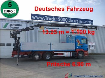 Vrachtwagen met open laadbak, Kraanwagen Scania R400 Tirre Euro 191L 9m=1,7t. 7m Ladefl. 1.Hand: afbeelding 1