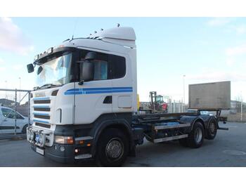 Containertransporter/ Wissellaadbak vrachtwagen Scania R420 LB 6X2*4 MNB: afbeelding 1
