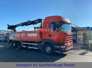 Vrachtwagen met open laadbak, Kraanwagen Scania R480 Pritsche  Baustoff Kran Fassi-Kran: afbeelding 1