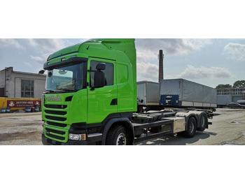 Containertransporter/ Wissellaadbak vrachtwagen Scania R490LB6X2HNB EURO 6+RETARDER: afbeelding 1