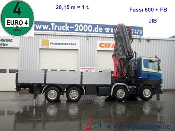Vrachtwagen met open laadbak Scania R 420 Fassi 600  60T/M Jib Seilwind FB Euro 4: afbeelding 1