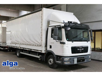 Schuifzeilen vrachtwagen MAN 12.250 TGL, Gardine, 7,1 m. lang, 1,5 t. LBW.