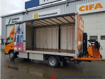 Schuifzeilen vrachtwagen Mitsubishi Canter 9C18 Edscha inkl. Mitnahmestapler 1.5t.