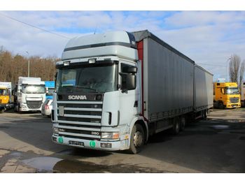 Schuifzeilen vrachtwagen Scania R114LB6X2NB 380,SLEEPING CABIN+trailer PANAV2004
