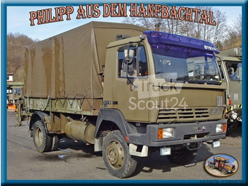 Steyr Steyr 12S18 Allrad mit Ladekran am Heck - Schuifzeilen vrachtwagen, Kraanwagen: afbeelding 1