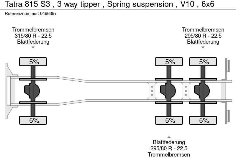 Kipper vrachtwagen Tatra 815 S3 , 3 way tipper , Spring suspension , V10 , 6x6: afbeelding 20