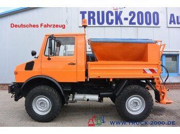 Vrachtwagen met open laadbak Unimog 424 1200 Kommunal Winterdienst+Streuer Zapfwelle: afbeelding 1
