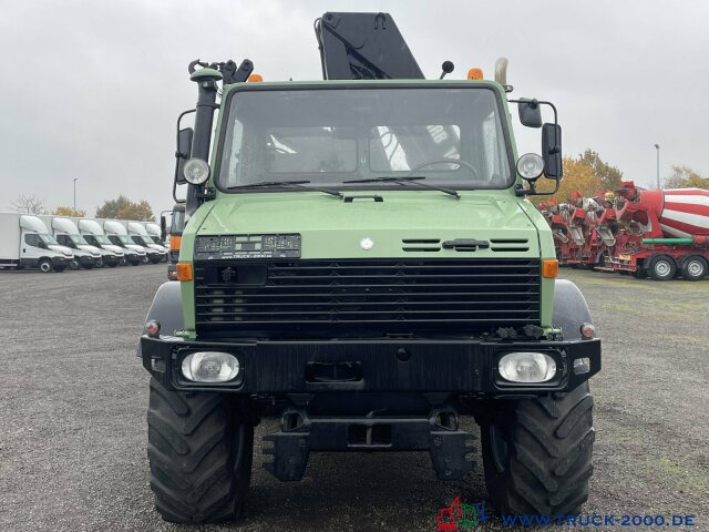 Vrachtwagen met open laadbak, Kraanwagen Unimog 437 4x4 mit Hiab Kran + Zapfwelle + AHK 29 t.: afbeelding 5