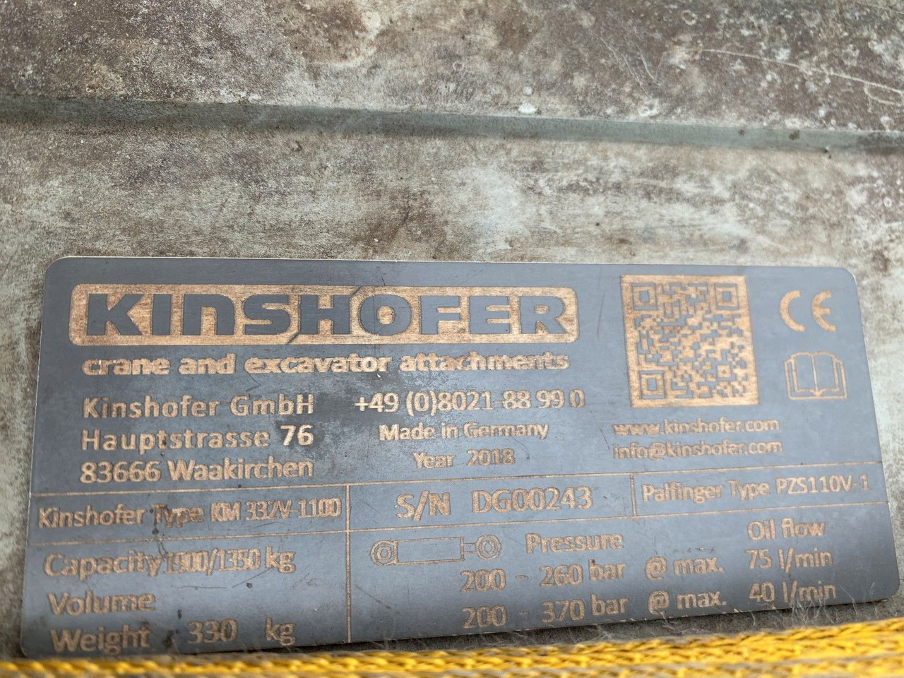 Vrachtwagen met open laadbak Kinshofer Steinzange PZS 110 V-1 | Baujahr:2018