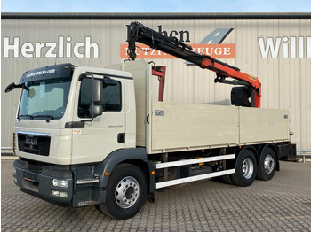 Vrachtwagen met open laadbak MAN MAN TGM 26.290 6x2-4 BL Pritsche / Kran