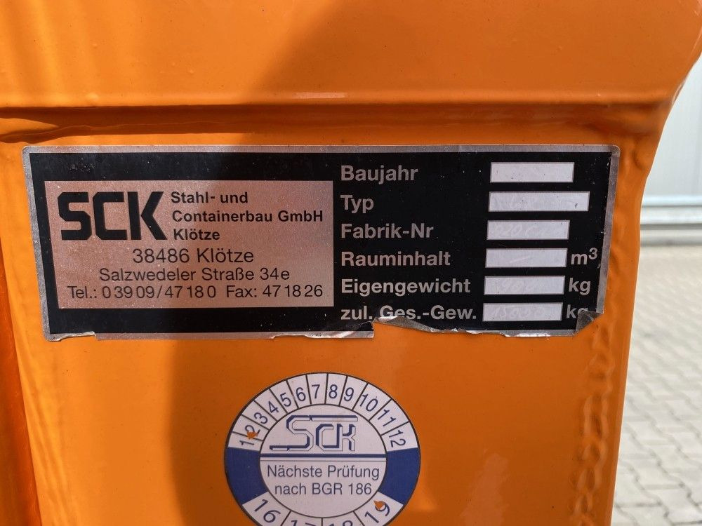 Haakarm container SCK Offene Pritsche| 10m³*BJ: 2018*15 Tonnen zGG