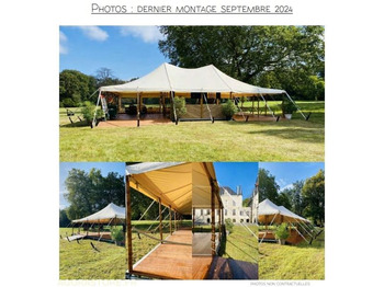Wooncontainer  Chapiteau en bambou + planchers évènementiel + accessoires