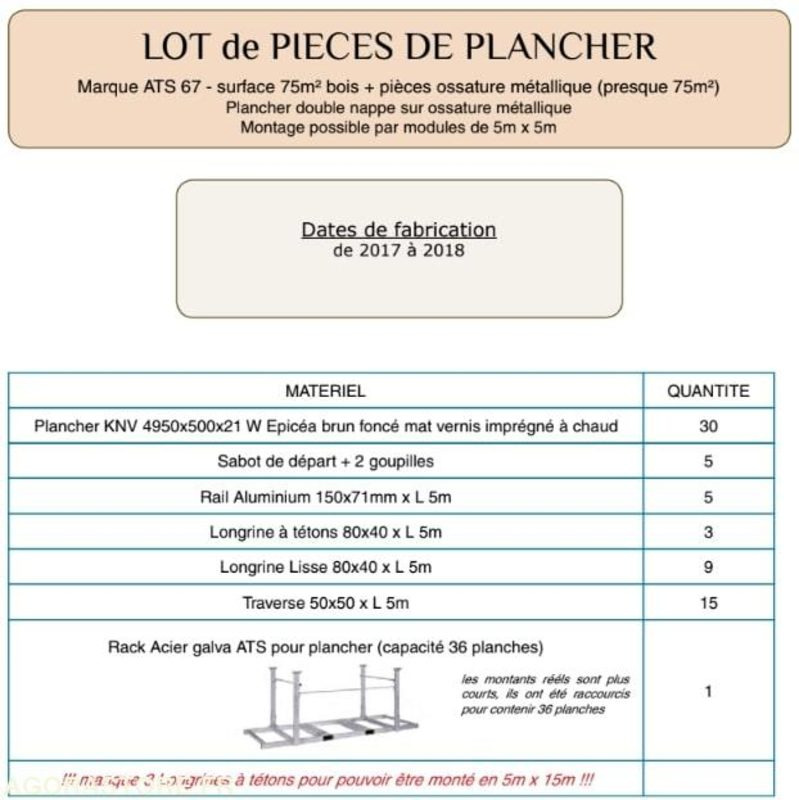 Wooncontainer Plancher en Epicea 75 m2