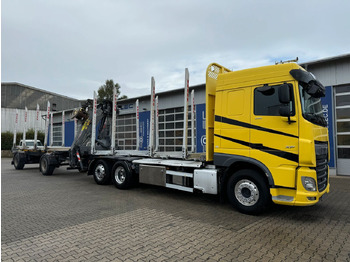 Houttransport, Kraanwagen DAF XF 530 6x2 Holztransport Kran PENZ 15Z9.50 *Anh.: afbeelding 2
