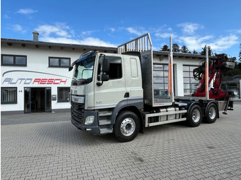 Houttransport, Kraanwagen DAF CF 460 6x4 mit Riedler Holzaufb. Penz Kran 12Z: afbeelding 3