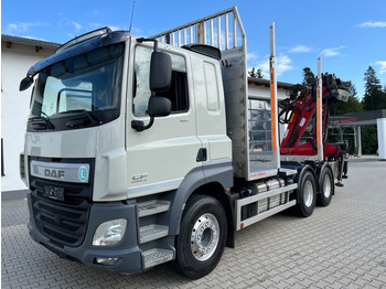 Houttransport, Kraanwagen DAF CF 460 6x4 mit Riedler Holzaufb. Penz Kran 12Z: afbeelding 4