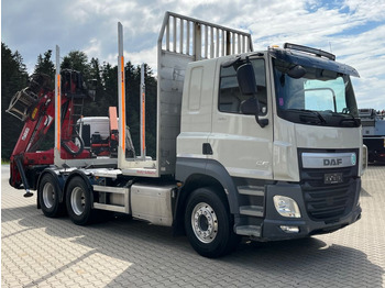 Houttransport, Kraanwagen DAF CF 460 6x4 mit Riedler Holzaufb. Penz Kran 12Z: afbeelding 2