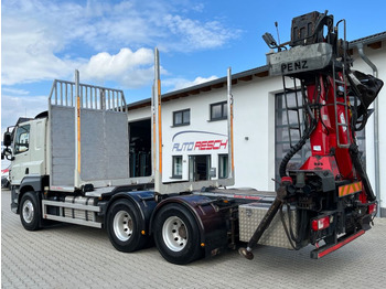 Houttransport, Kraanwagen DAF CF 460 6x4 mit Riedler Holzaufb. Penz Kran 12Z: afbeelding 5