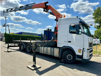 Vrachtwagen met open laadbak, Kraanwagen Volvo FH 500 6X2 PRITSCHE + KRAN PALFINGER PK50002 E 5x - RETARDER - PLATFORM 6m20 - TWISTLOCKS 20' - 561.000km - EURO 5: afbeelding 2