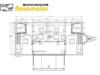 Nieuw Wooncontainer, Aanhanger ROSEMEIER VE Dusch+WC Kombi 3 Toilettenanhänger: afbeelding 2