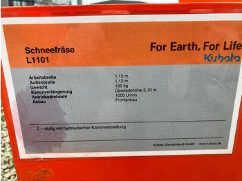 Sneeuwblazer Kubota Kova Anbau-Schneefräse L1101 WA für Kleintraktor 1,12m: afbeelding 3 Sneeuwblazer Kubota Kova Anbau-Schneefräse L1101 WA für Kleintraktor 1,12m: afbeelding 3