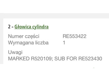 Cilinderkop JOHN DEERE