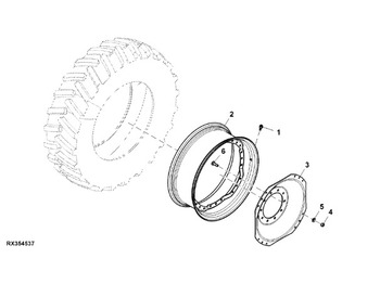 Complete wiel JOHN DEERE