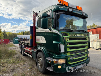 Haakarmsysteem vrachtwagen Lastväxlare Scania R420 6X4 Tridem med maskinflak och grusflak: afbeelding 3