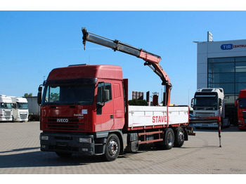 Vrachtwagen met open laadbak, Kraanwagen Iveco Eurostar LD 260 E, PALFINGER PK 13000: afbeelding 1