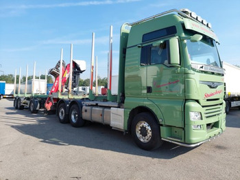 Houttransport, Kraanwagen MAN TGX 26.500 6x4x4 Holztransporter,  Motor Neu: afbeelding 2