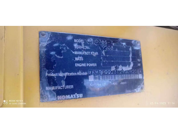 Zelfrijdende kiepwagen KOMATSU HD785