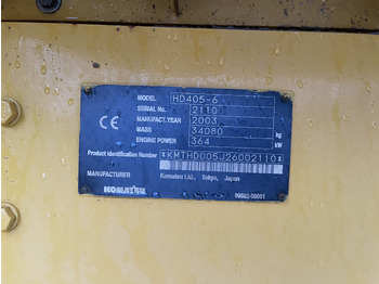 Zelfrijdende kiepwagen KOMATSU Hd405-6: afbeelding 3