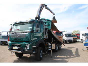 Kipper vrachtwagen, Kraanwagen Volvo FMX 380 + 6x6 + HMF Z Crane Hardox KIPPER + Multi kap: afbeelding 4