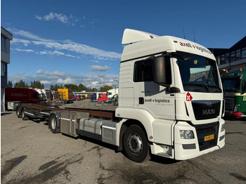 Containertransporter/ Wissellaadbak vrachtwagen MAN TGS 18.420 EURO 6 + KRONE 2 AXLE + 2x DHOLLANDIA LIFT: afbeelding 3