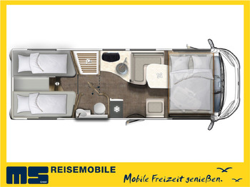 Integraal camper Eura Mobil INTEGRA LINE 720 EB /180PS-9G MAXI/ EINZELBETTEN: afbeelding 2