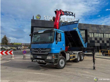 Kipper vrachtwagen, Kraanwagen Mercedes-Benz ACTROS 3341 6x6 HMF 4220 K4 CRANE KIPPER: afbeelding 5