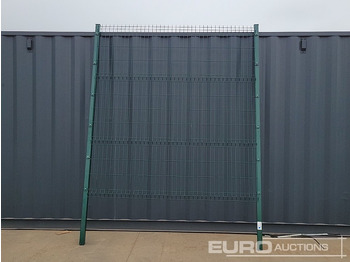 Bouwmaterieel Unused Galvanised & Powder Coated Heavy Duty (5mm) Wire Mesh Fencing, 25 x H2.4m x W2.2m Panels, 26 x 60mm x 60mm x3m Posts, with Fittings (Green): afbeelding 4