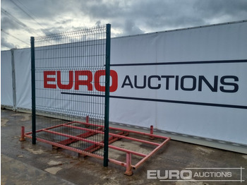 Bouwmaterieel Unused Galvanised & Powder Coated Heavy Duty (5mm) Wire Mesh Fencing, 25 x H2.4m x W2.2m Panels, 26 x 60mm x 60mm x3m Posts, with Fittings (Green): afbeelding 3