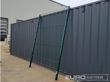 Bouwmaterieel Unused Galvanised & Powder Coated Heavy Duty (5mm) Wire Mesh Fencing, 25 x H2.4m x W2.2m Panels, 26 x 60mm x 60mm x3m Posts, with Fittings (Green): afbeelding 5