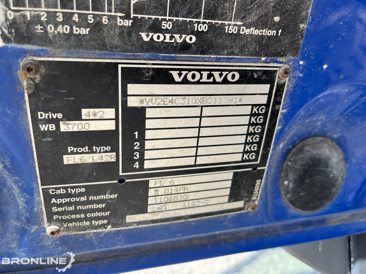 Vrachtwagen met open laadbak, Kraanwagen VOLVO FL611 + Palfinger PK 8200: afbeelding 16