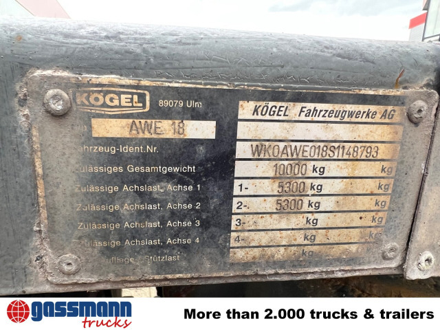 Kögel AWE 18, Ex-Fahrschule - Containertransporter/ Wissellaadbak aanhangwagen: afbeelding 4 Kögel AWE 18, Ex-Fahrschule - Containertransporter/ Wissellaadbak aanhangwagen: afbeelding 4