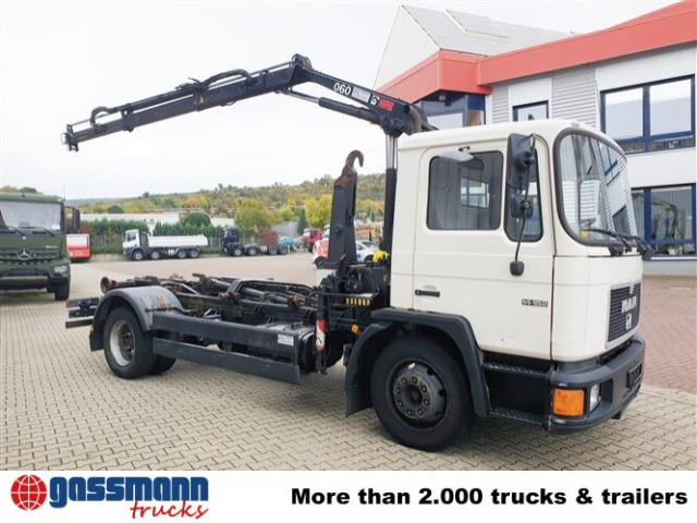 MAN 14.152 F 4x2 BB mit Kran Hiab 060-2 - Haakarmsysteem vrachtwagen, Kraanwagen: afbeelding 2 MAN 14.152 F 4x2 BB mit Kran Hiab 060-2 - Haakarmsysteem vrachtwagen, Kraanwagen: afbeelding 2