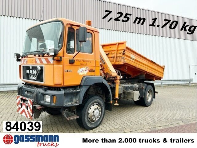 MAN 19.293 4x4 BL mit Kran Meiller MK77RS2 - Kipper vrachtwagen, Kraanwagen: afbeelding 1 MAN 19.293 4x4 BL mit Kran Meiller MK77RS2 - Kipper vrachtwagen, Kraanwagen: afbeelding 1