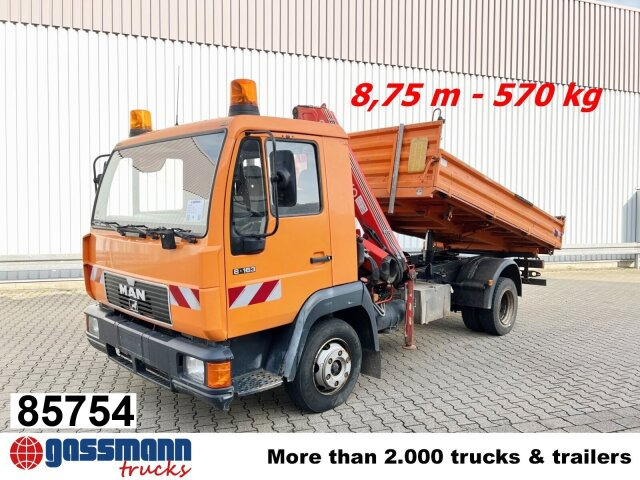 MAN 8.163 4x2 BB mit Kran Fassi F60A.23 - Kipper vrachtwagen, Kraanwagen: afbeelding 1 MAN 8.163 4x2 BB mit Kran Fassi F60A.23 - Kipper vrachtwagen, Kraanwagen: afbeelding 1