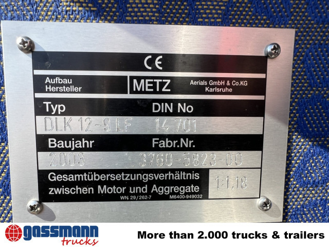 MAN LE 15.255 4x2 LLC Doka, Metz DLA-K 12/9 - Brandweerwagen: afbeelding 4 MAN LE 15.255 4x2 LLC Doka, Metz DLA-K 12/9 - Brandweerwagen: afbeelding 4