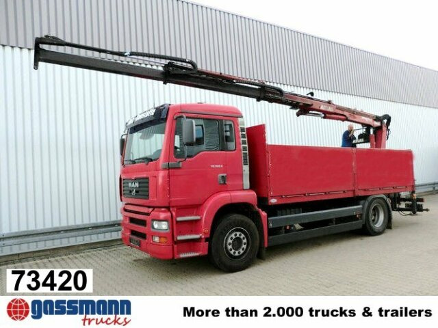 MAN TGA 18.360 4x2, Baustoff, Kran ATLAS 125.1 - Vrachtwagen met open laadbak, Kraanwagen: afbeelding 1 MAN TGA 18.360 4x2, Baustoff, Kran ATLAS 125.1 - Vrachtwagen met open laadbak, Kraanwagen: afbeelding 1